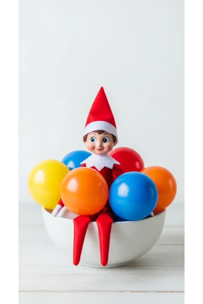 25 Funny Elf on the Shelf Ideas for Busy Parents 11 Balloon Bath Time