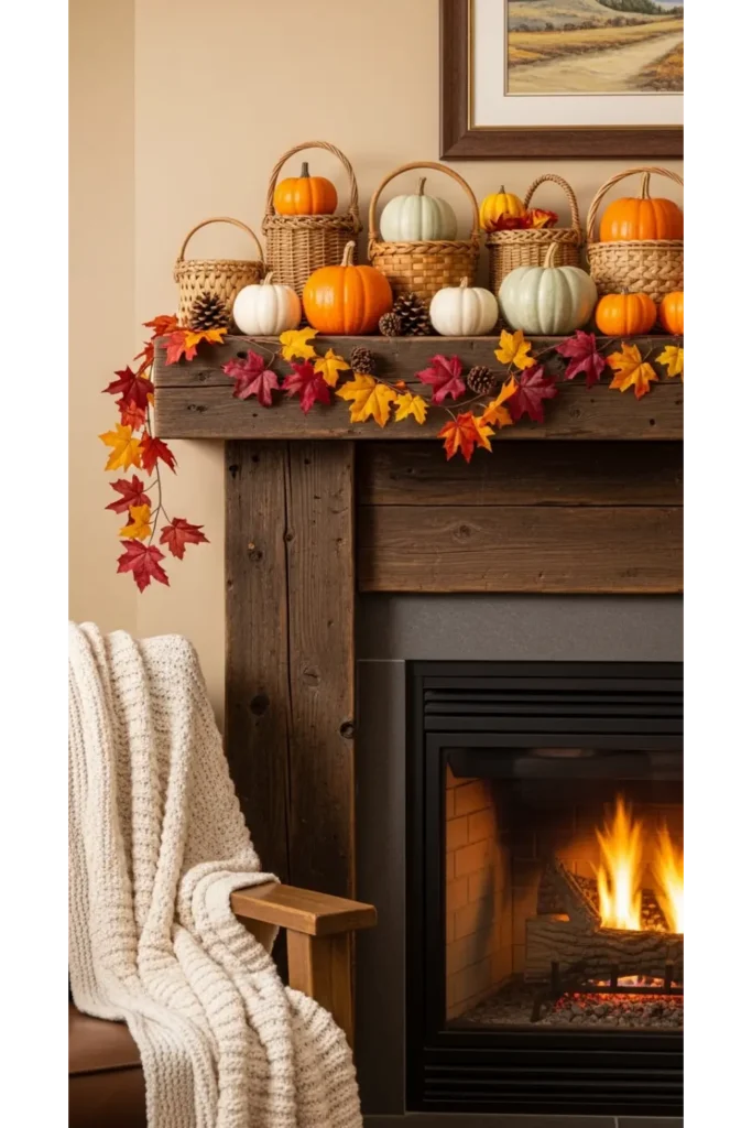  Basket Harvest Mantel
