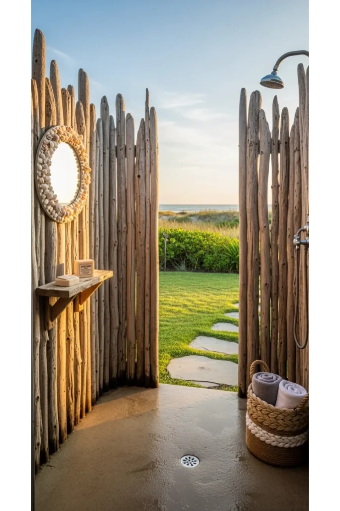  Beach Style Driftwood Shower