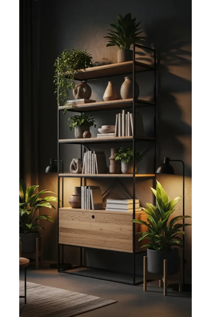 Black Metal Open Shelving