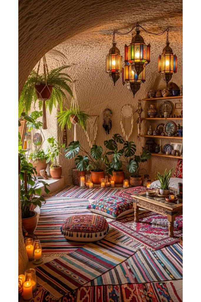 Cave Homes Ideas 23: Stunning & Cozy Living 9 Bohemian Artistic Cave Haven