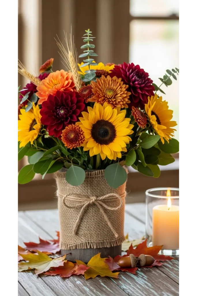 Burlap Wrapped Vase Design