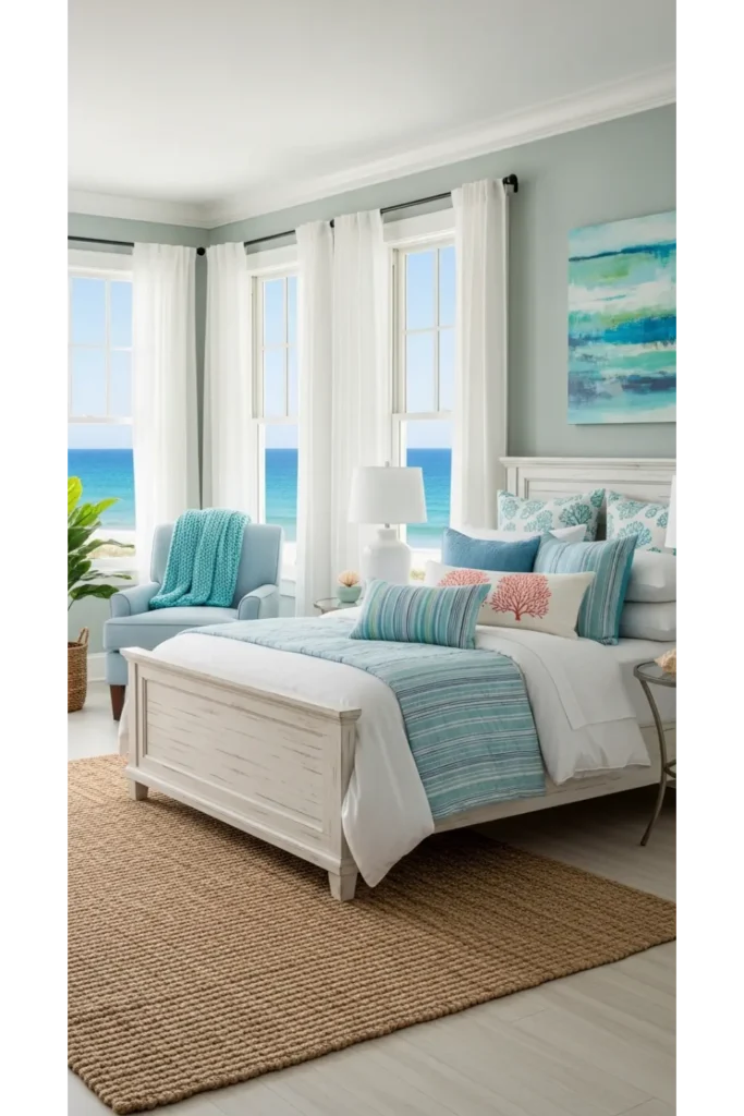 Coastal Bedroom With Large Windows