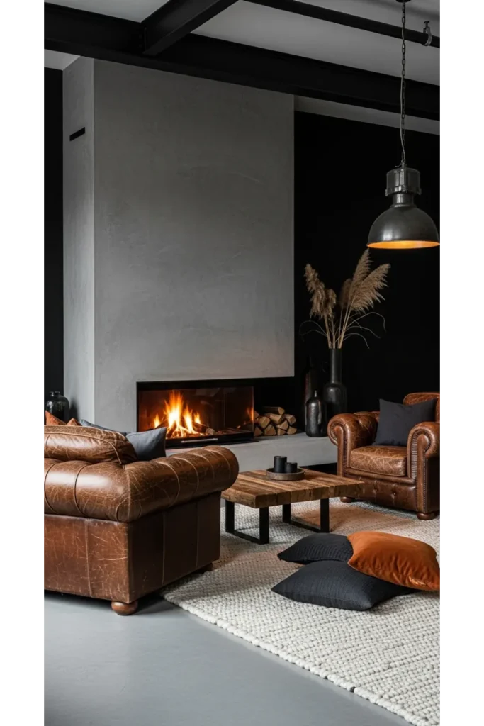 Concrete Feature Fireplace