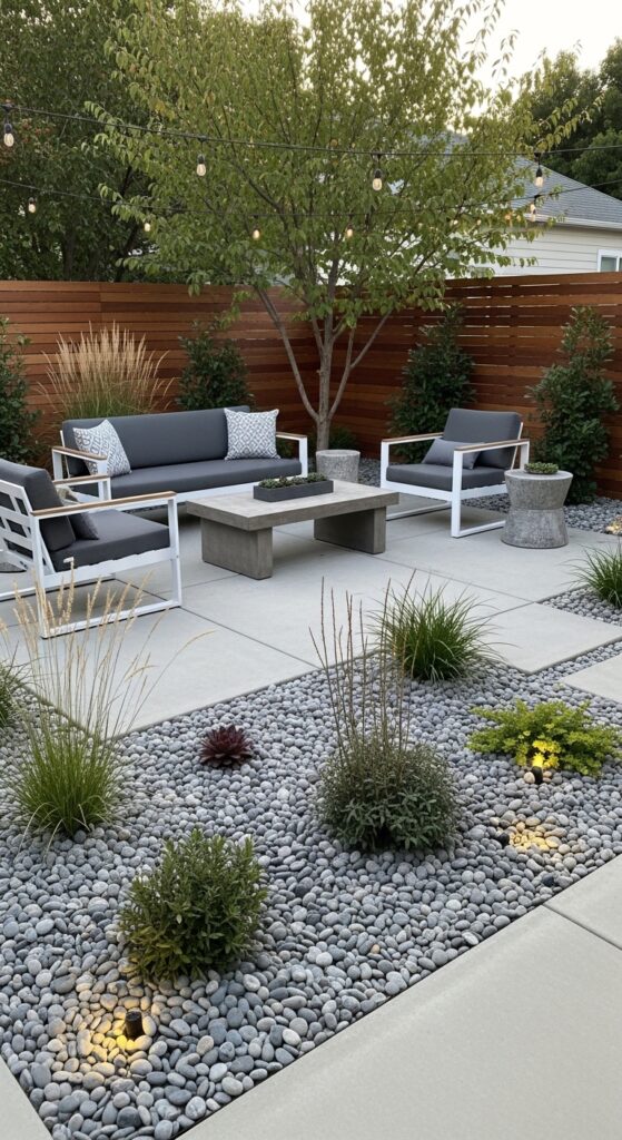 23 Concrete Backyard Patio Designs To Copy 14 Concrete Patio With Gravel Border