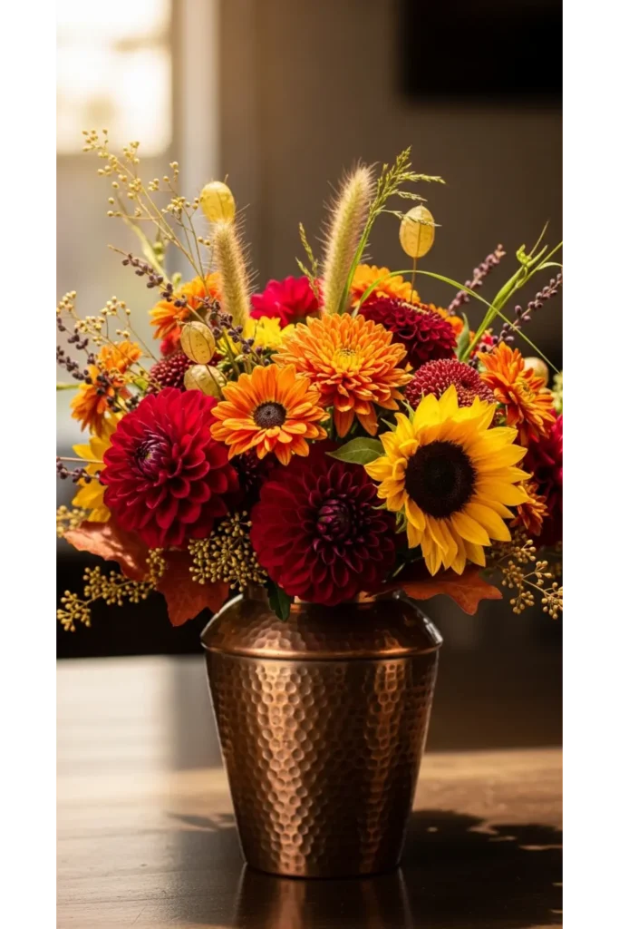 Copper Vase Floral Accent