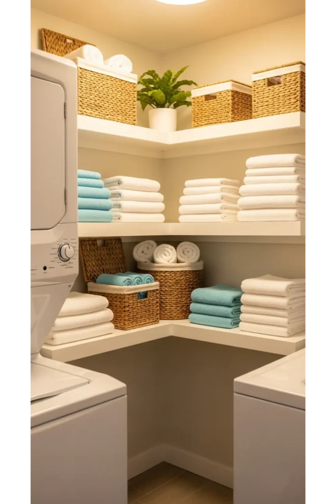 Corner Shelving for Unused Areas