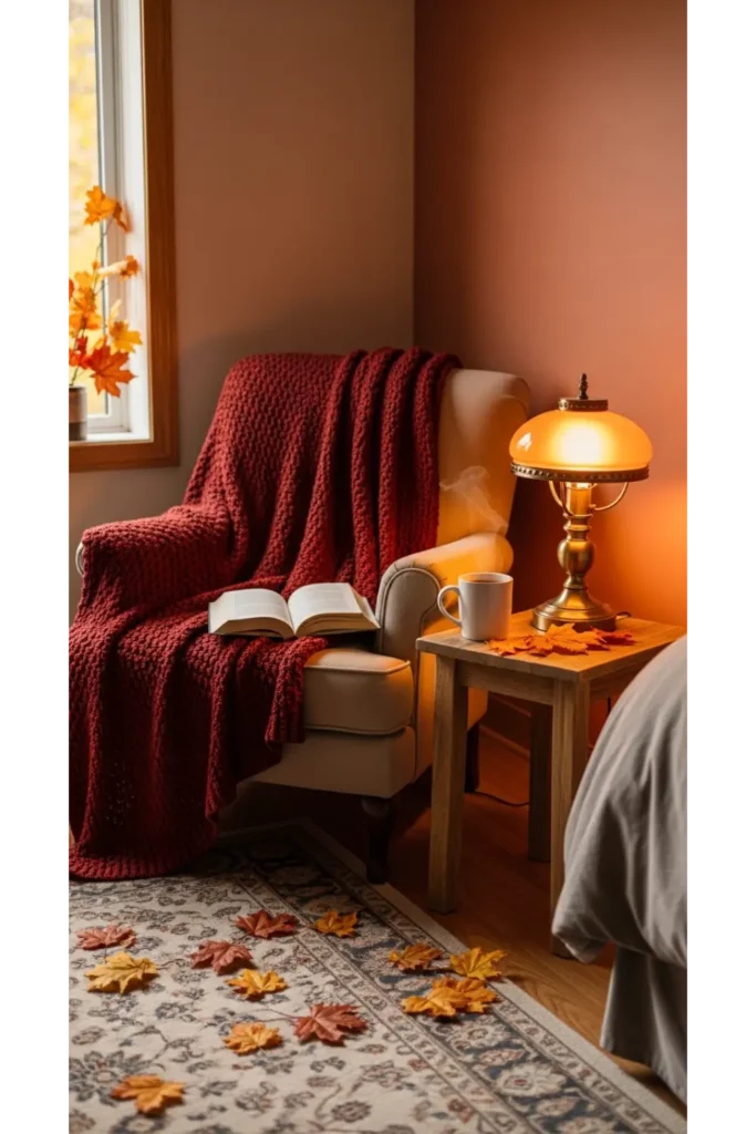 21+ Fall Bedroom Decor Ideas for Instant Warmth 15 Cozy Reading Nook Corner