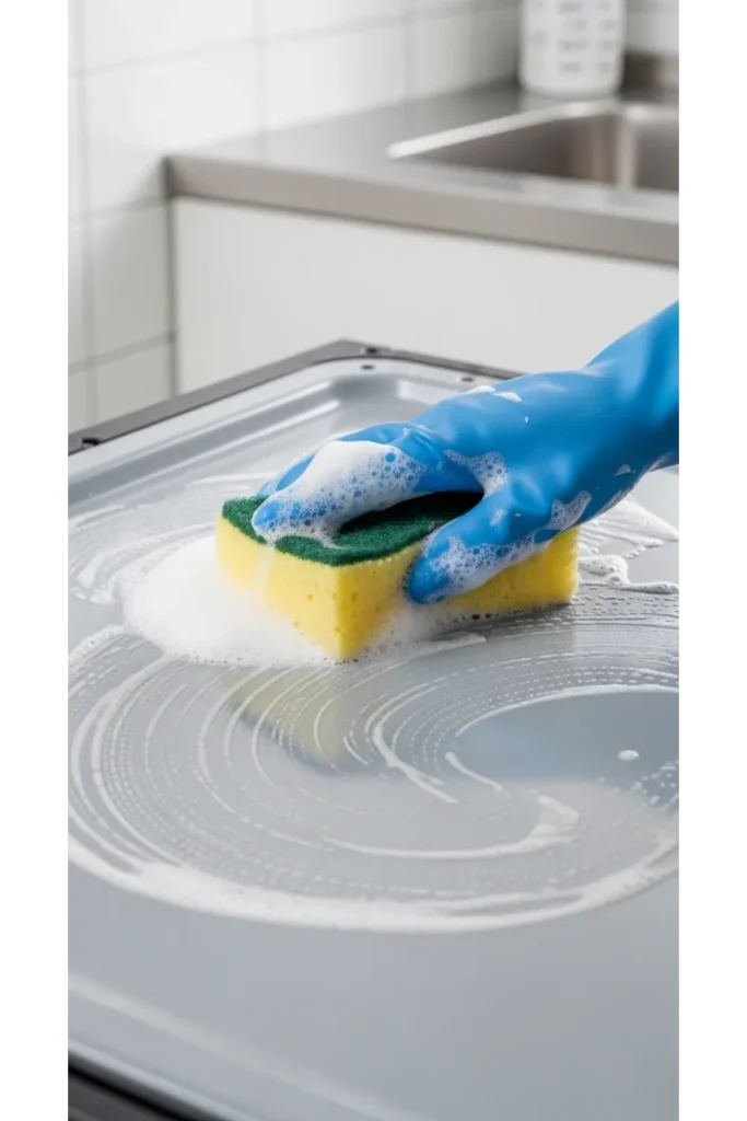 Dish Soap and Warm Water Wipe Down