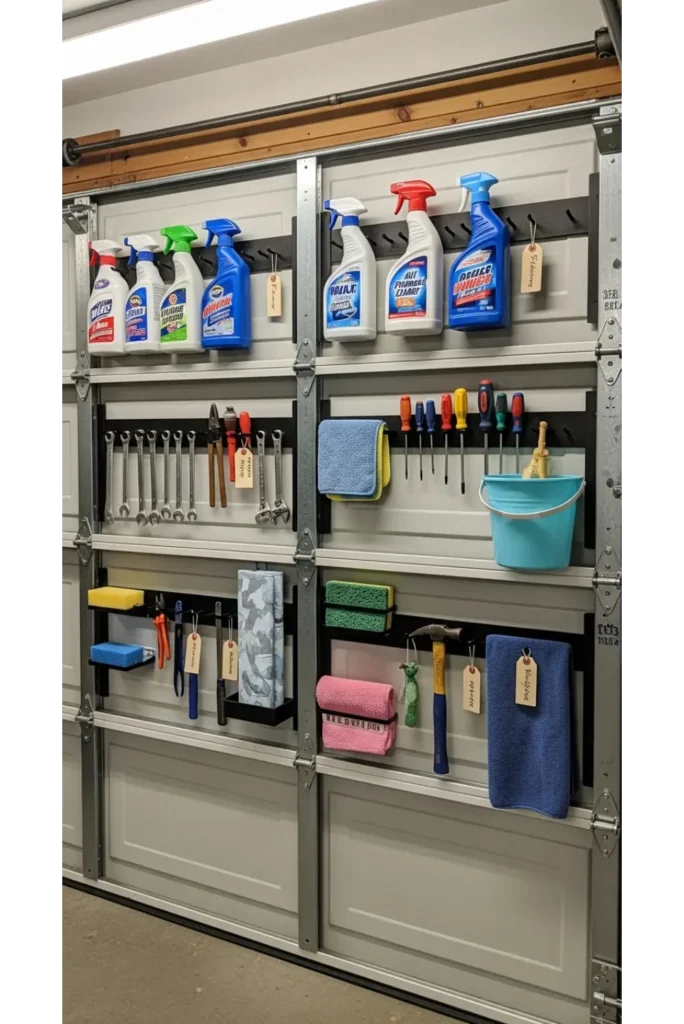 Garage Organization Ideas On A Budget 23 Space Saver 23 Door Mounted Storage Racks