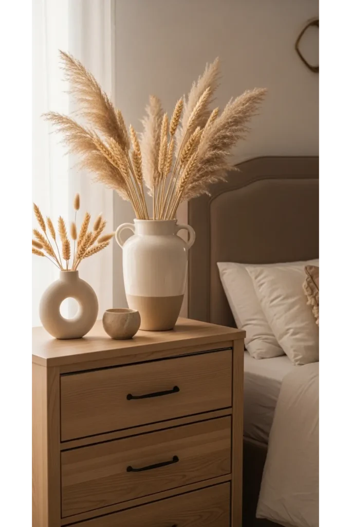 21+ Fall Bedroom Decor Ideas for Instant Warmth 11 Dried Floral Arrangements