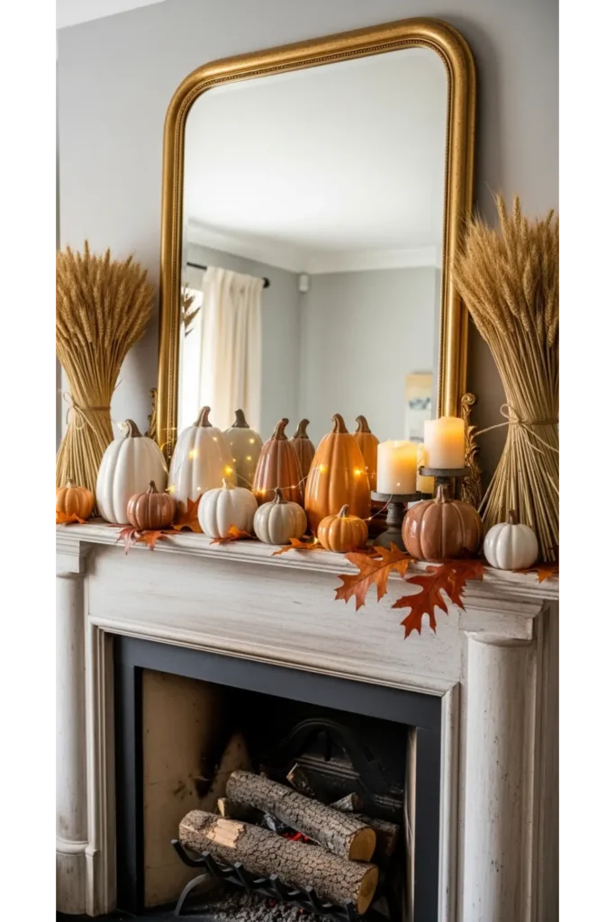 Dried Wheat Harvest Mantel