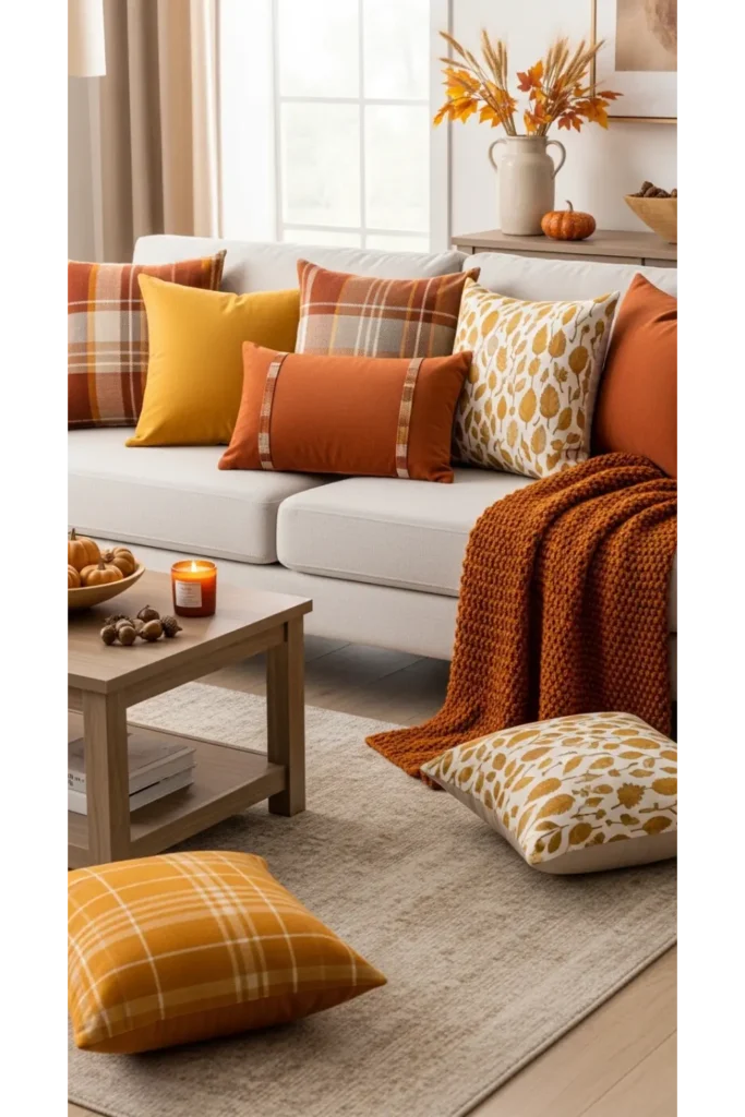 Modern Fall Decor: 23 Easy Ideas for a Cozy Home 7 Earth Tone Pillow Refresh