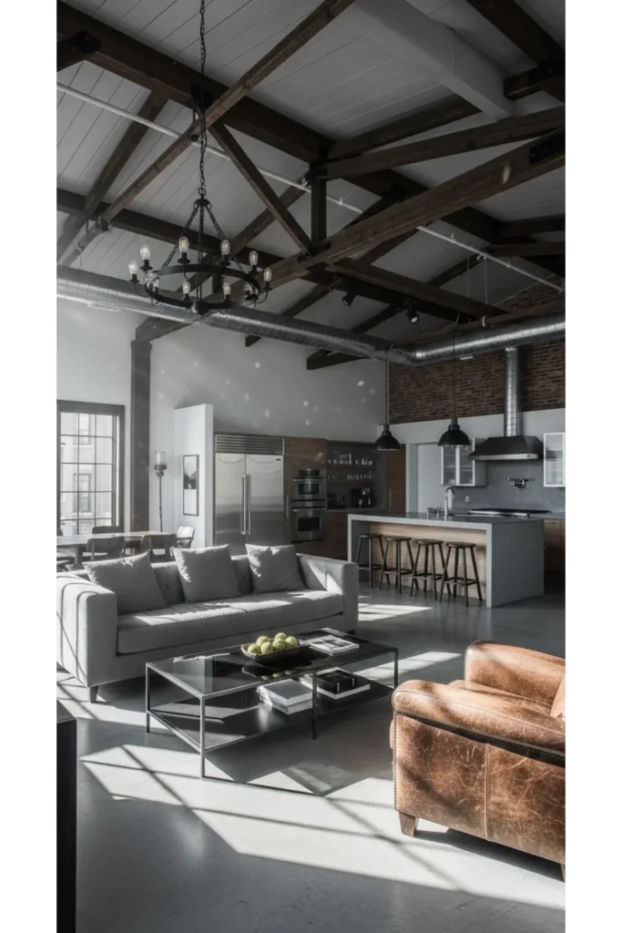 Modern Loft House Design: Stylish Space Ideas 23 13 Exposed Ceiling for Height Effect