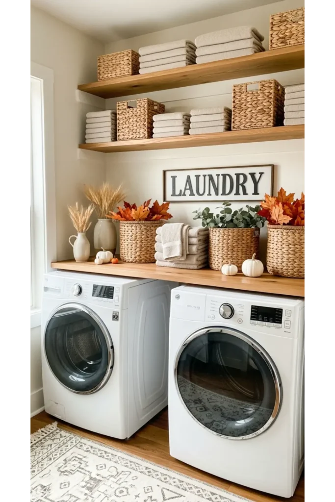 23 farmhouse fall decor ideas for cozy homes 22 Farmhouse Laundry Room Refresh