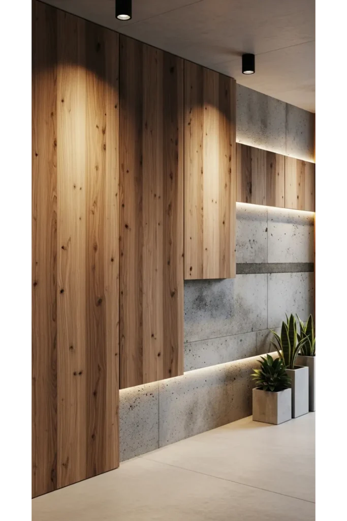 Modern Loft House Design: Stylish Space Ideas 23 17 Feature Wall with Subtle Material Layers