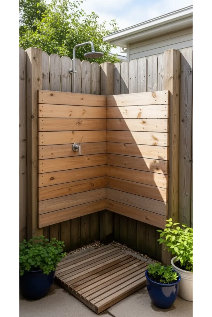 Fence Corner Shower