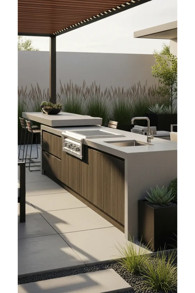  Floating Concrete Counter Outdoor Kitchen