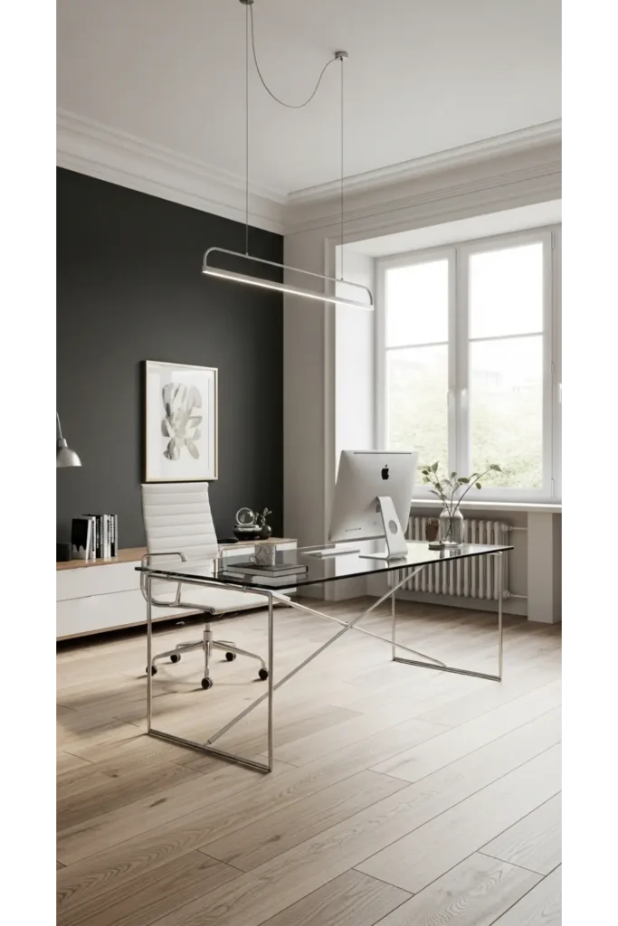 24 Home Office Ideas To Transform Your Space 23 Glass Desk Modern Office