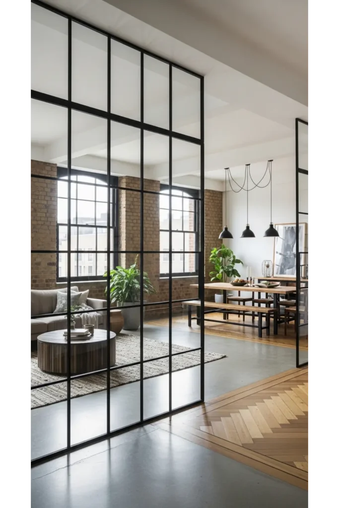 Glass and Metal Room Dividers