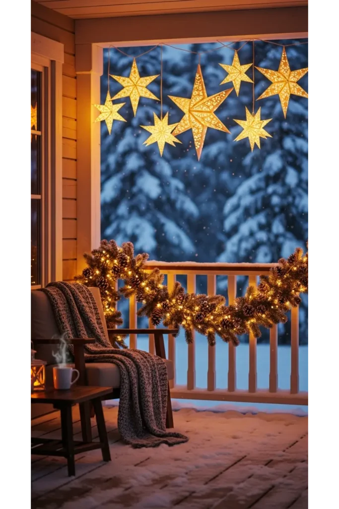 Glowing Star Lantern Porch