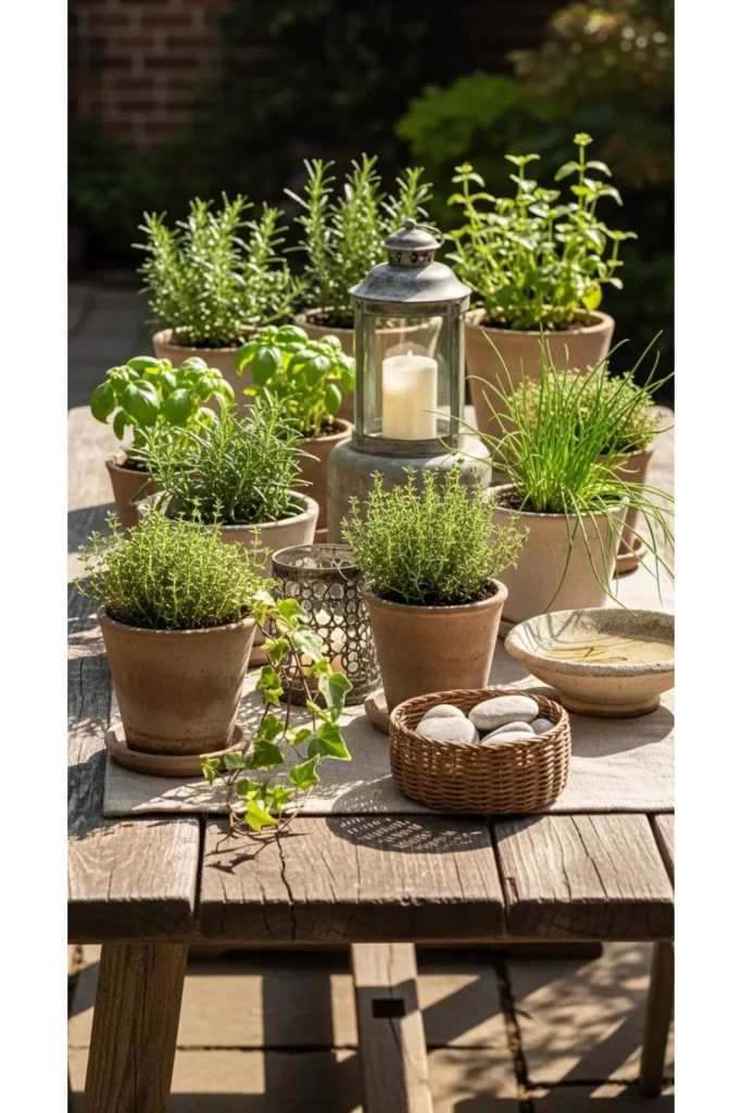 Patio Interior Ideas 20: Cozy, Budget-Friendly Style 14 Herb Garden Table