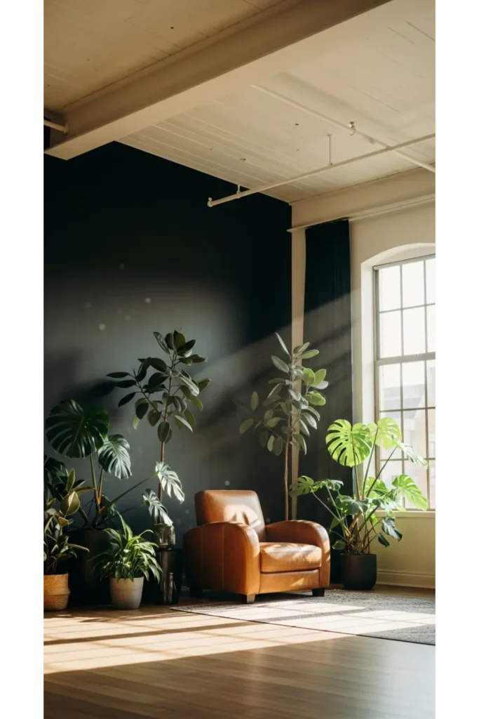 Indoor Plants Against Dark Backdrops