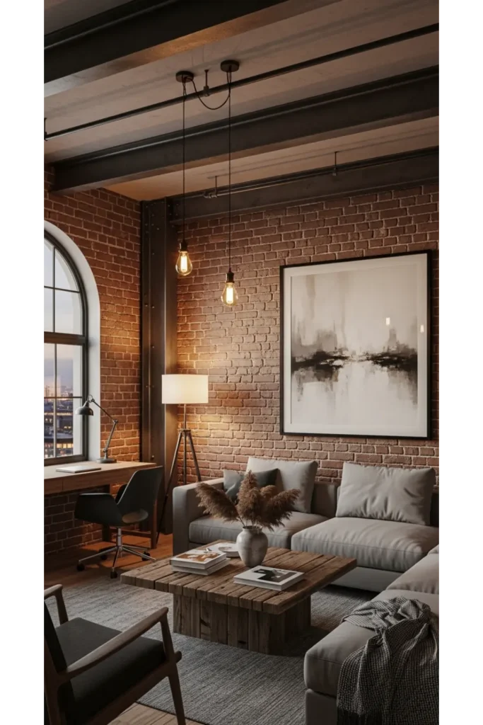Modern Loft House Design: Stylish Space Ideas 23 3 Industrial Materials with Soft Contrast