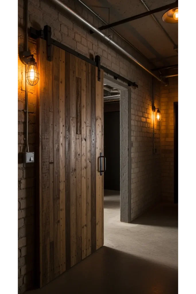  Industrial Style Sliding Barn Door