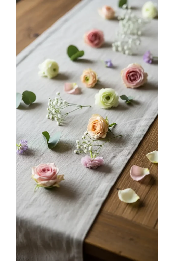 Linen Runner Floral Spread