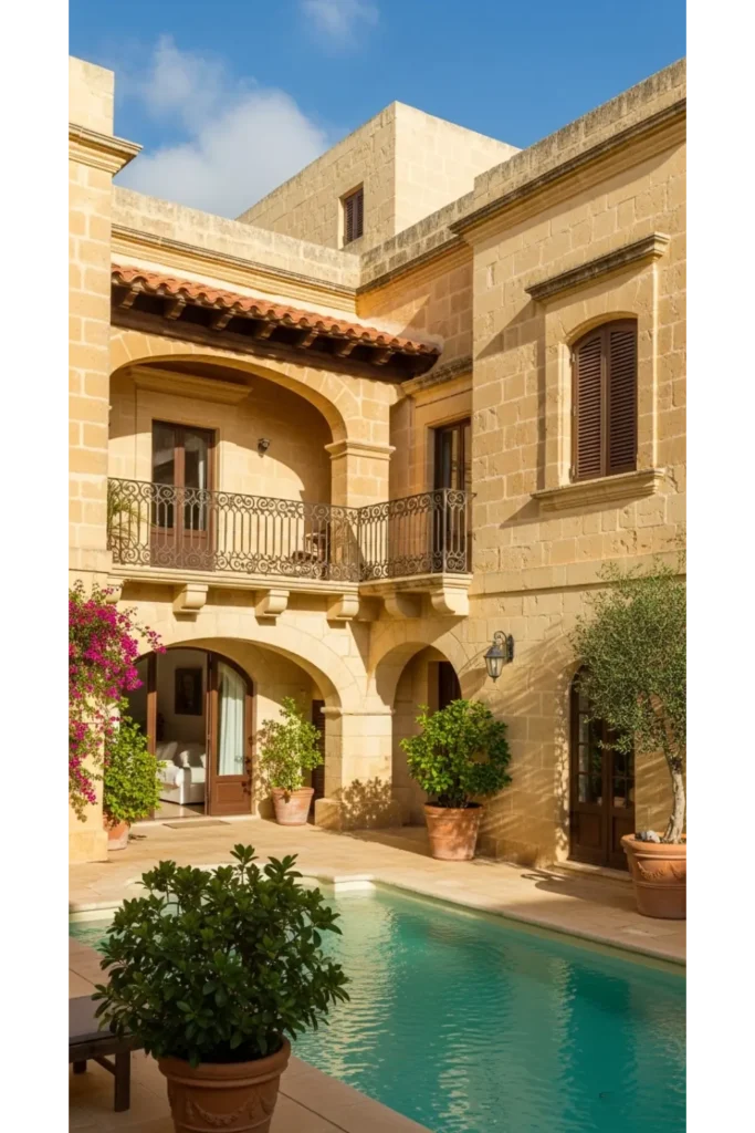 Malta Limestone Courtyard Villa