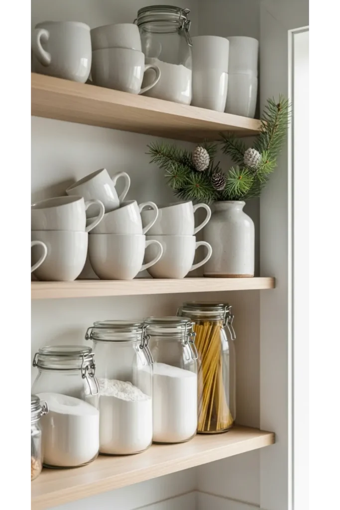 Minimal Kitchen Shelf Styling