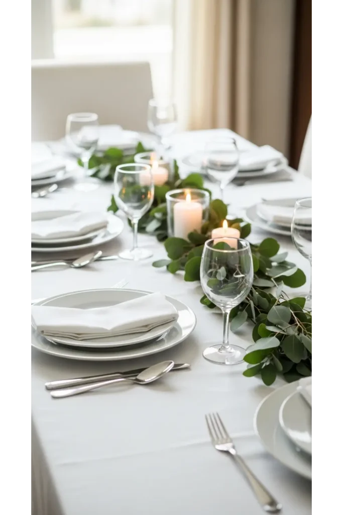 Minimal White And Green Elegance