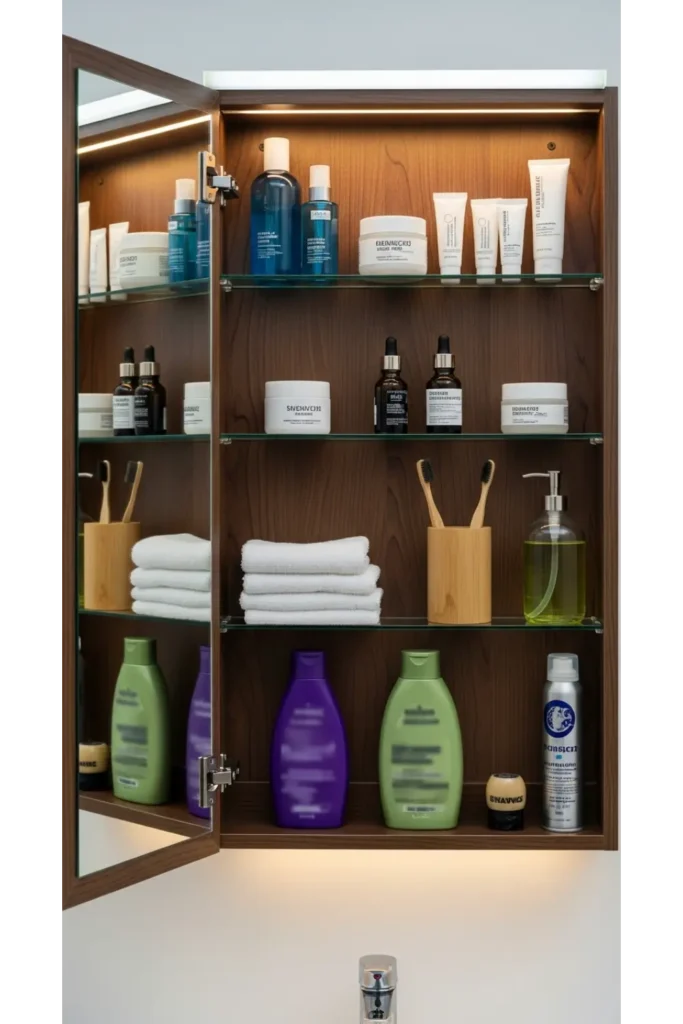 23 Tiny Bathroom Storage Ideas to Maximize Space 6 Mirror Cabinet Storage