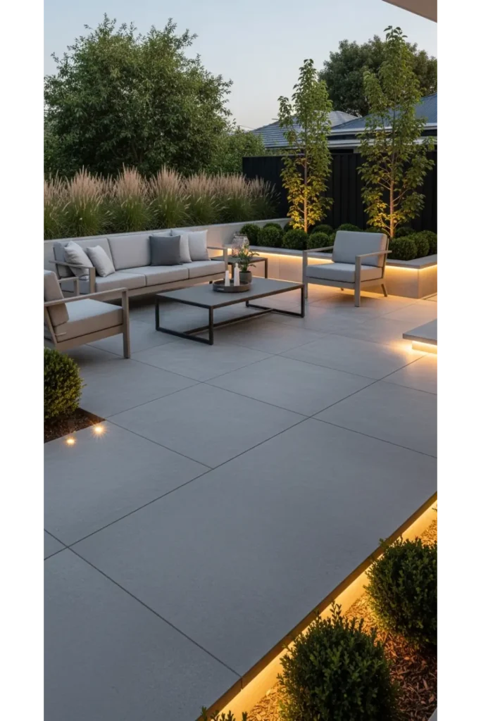 23 Concrete Backyard Patio Designs To Copy 2 Modern Minimal Concrete Lounge Patio