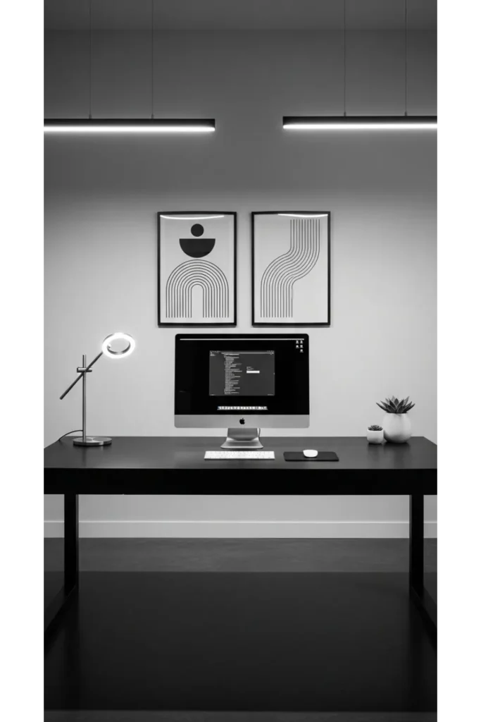 24 Home Office Ideas To Transform Your Space 10 Monochrome Office Theme