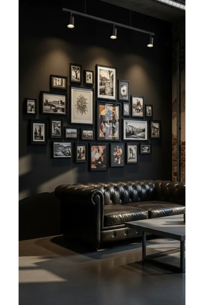  Moody Gallery Wall with Metal Frames