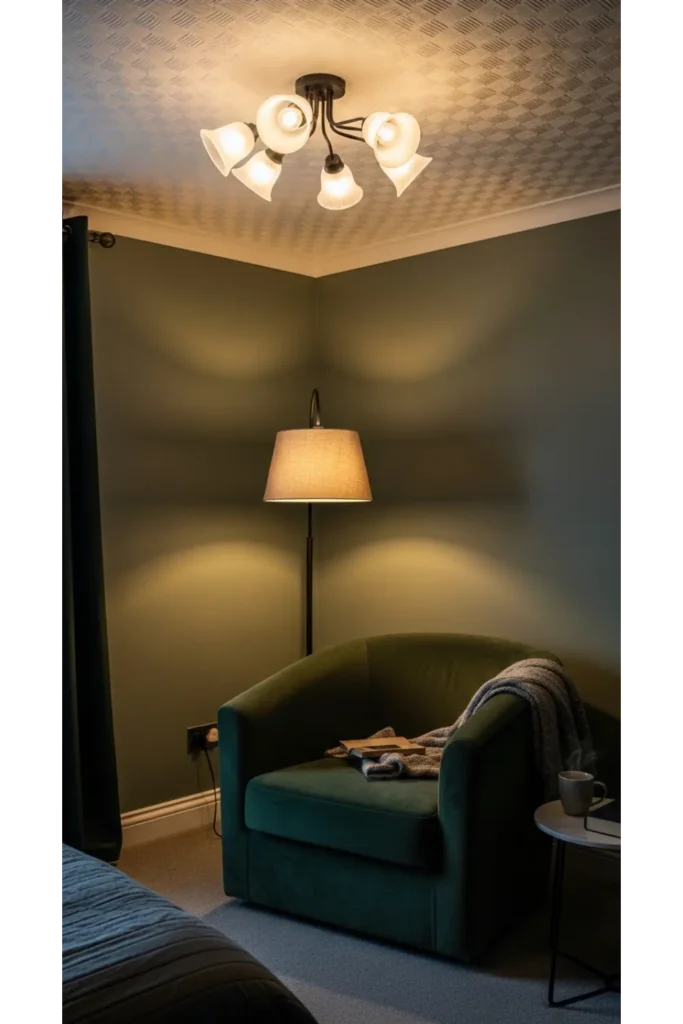 Dark Green Moody Bedroom: 23 Cozy Luxe Ideas 23 Moody Reading Corner