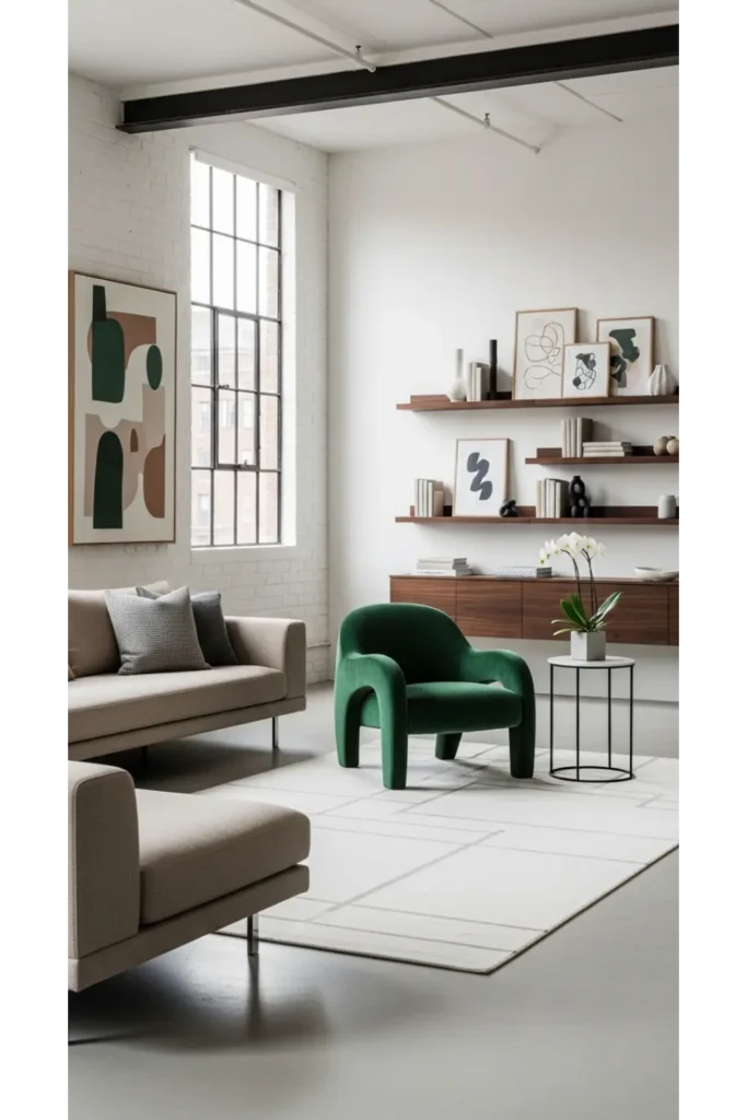 Modern Loft House Design: Stylish Space Ideas 23 9 Neutral Base with Bold Accents