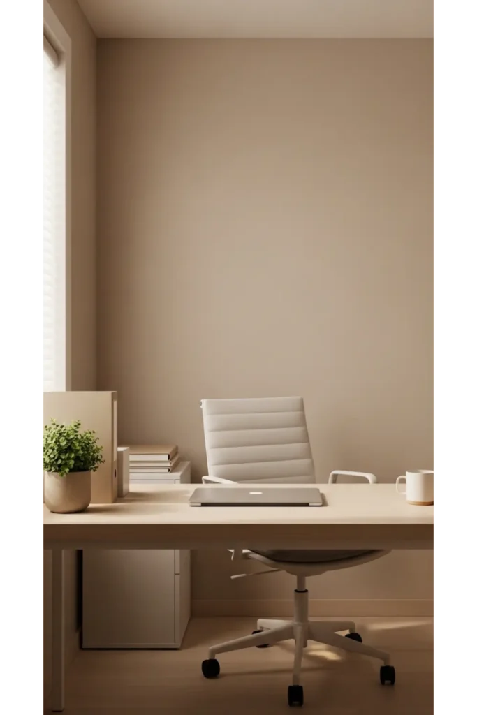 24 Home Office Ideas To Transform Your Space 16 Neutral Tone Office Design