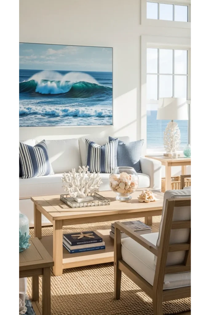 Ocean Blue Accent Living Room