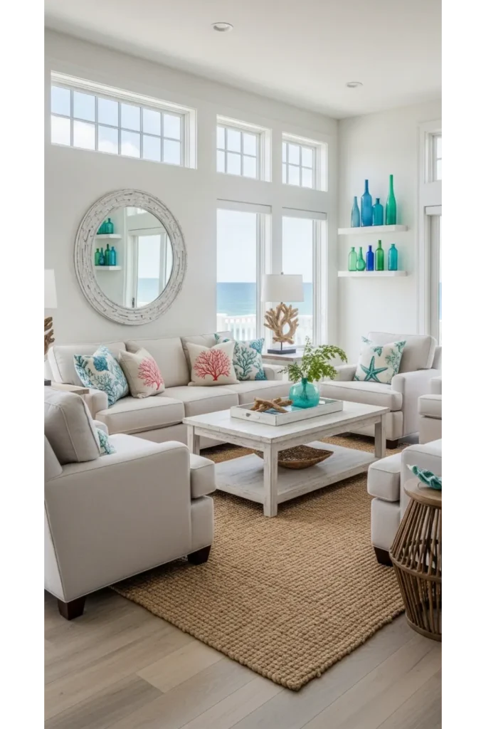Open Coastal Layout Living Room