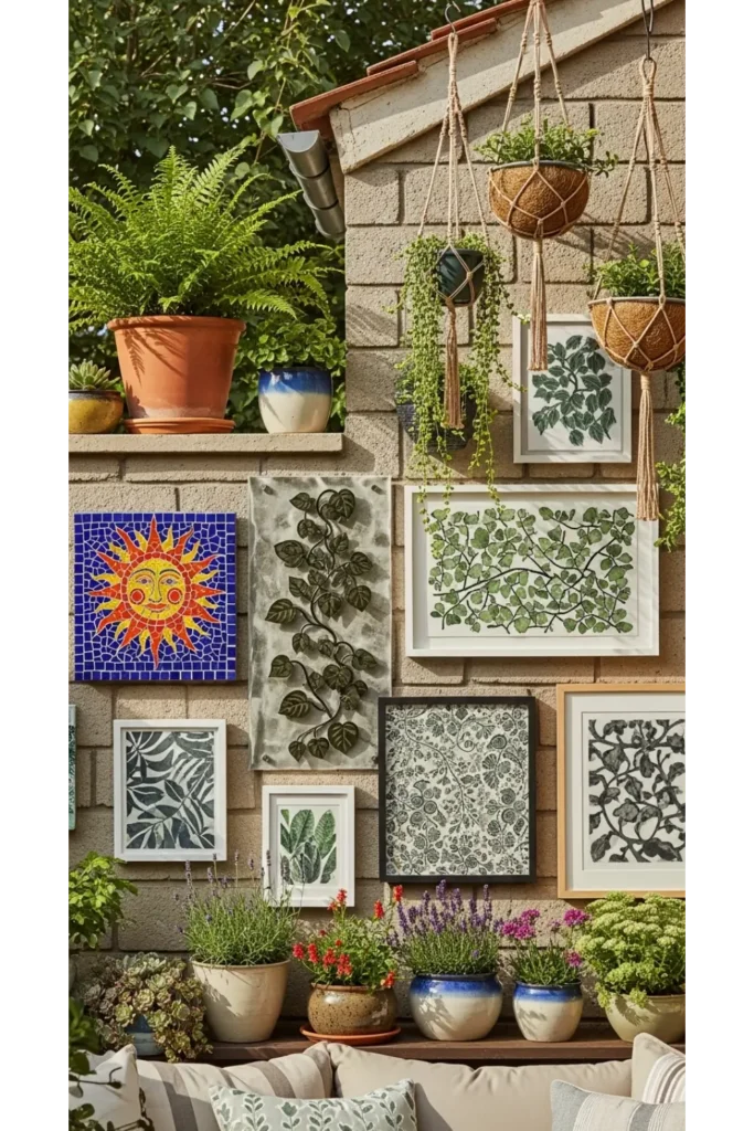 Patio Interior Ideas 20: Cozy, Budget-Friendly Style 17 Outdoor Art Wall