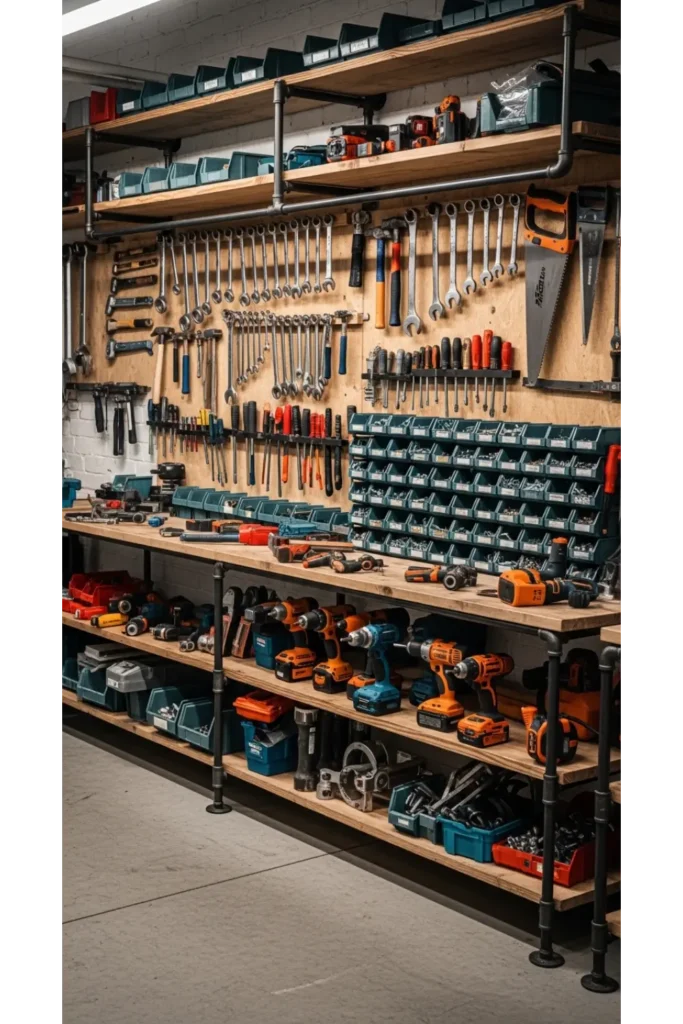 Pipe and Wood Industrial Shelves