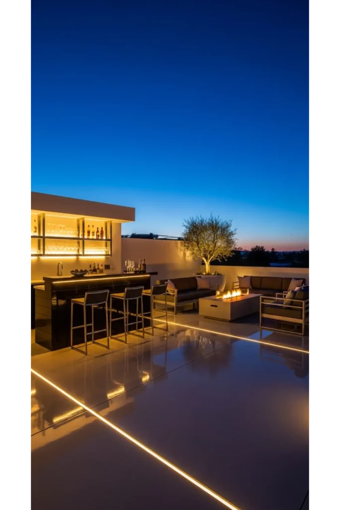 23 Concrete Backyard Patio Designs To Copy 6 Polished Concrete Entertainment Patio