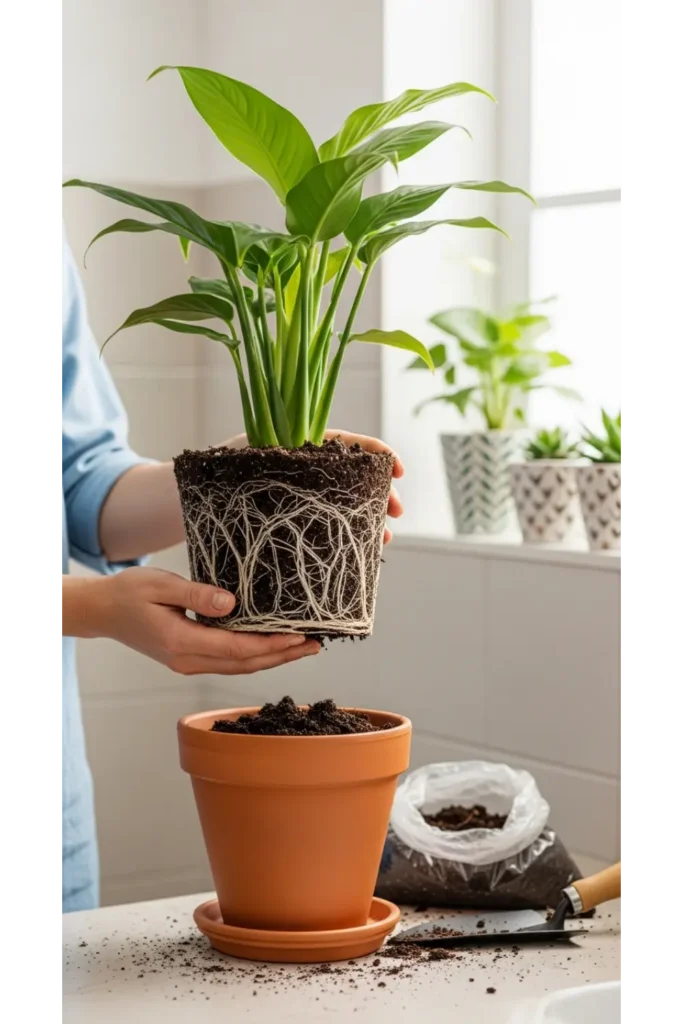 Repot When Roots Outgrow Containers