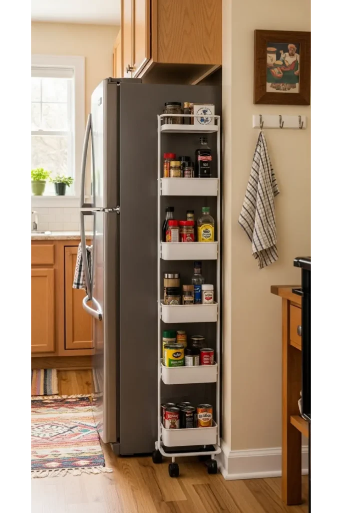 24 Small Room Design Hacks For More Storage Space 23 Rolling Storage Cart