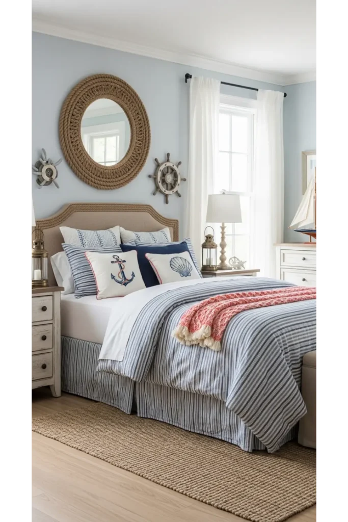 23 Coastal Bedroom Decor Ideas For Relaxing Style 14 Rope Decor Details