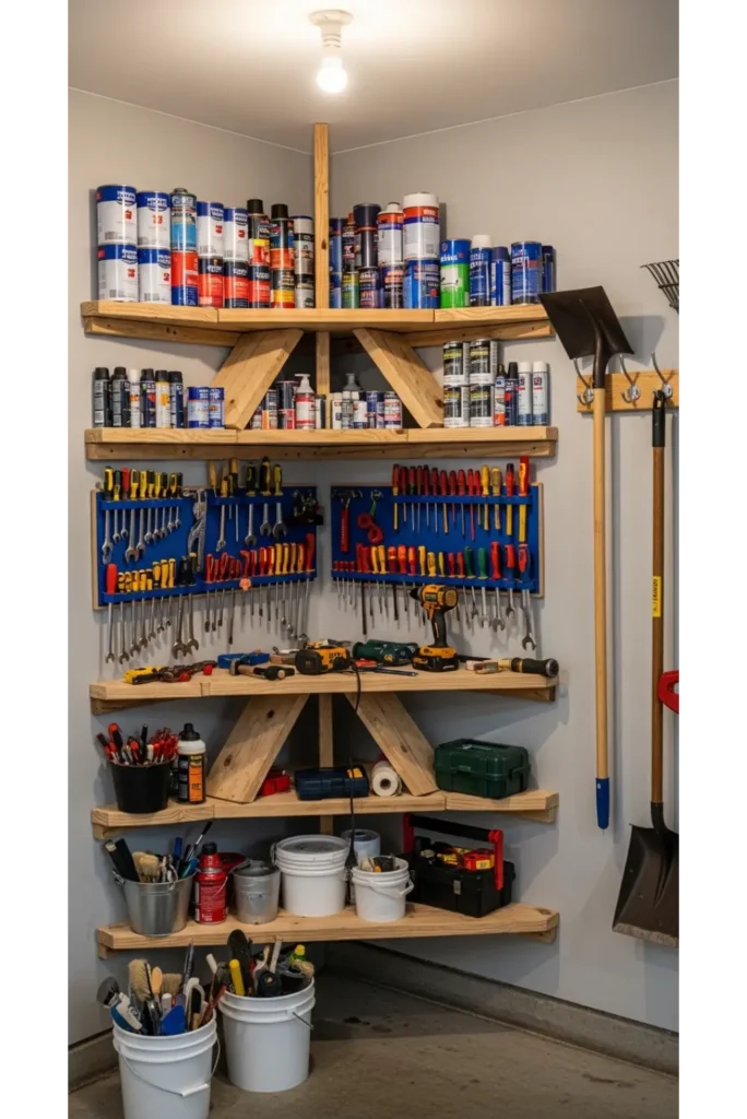 Garage Organization Ideas On A Budget 23 Space Saver 10 Rotating Corner Storage Tower