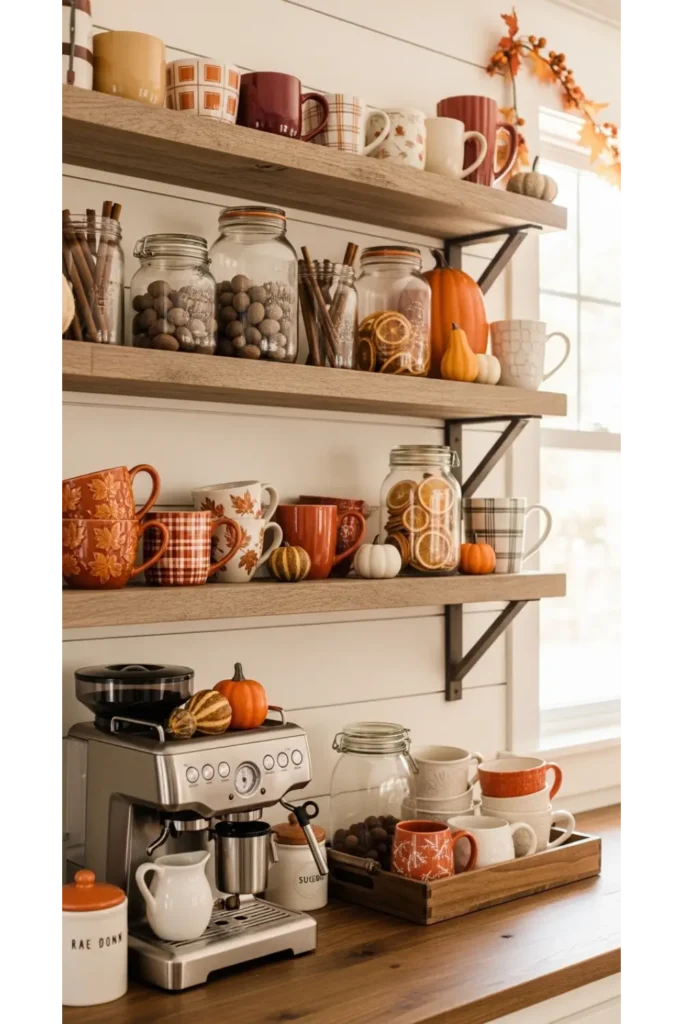 23 farmhouse fall decor ideas for cozy homes 9 Rustic Coffee Bar Nook
